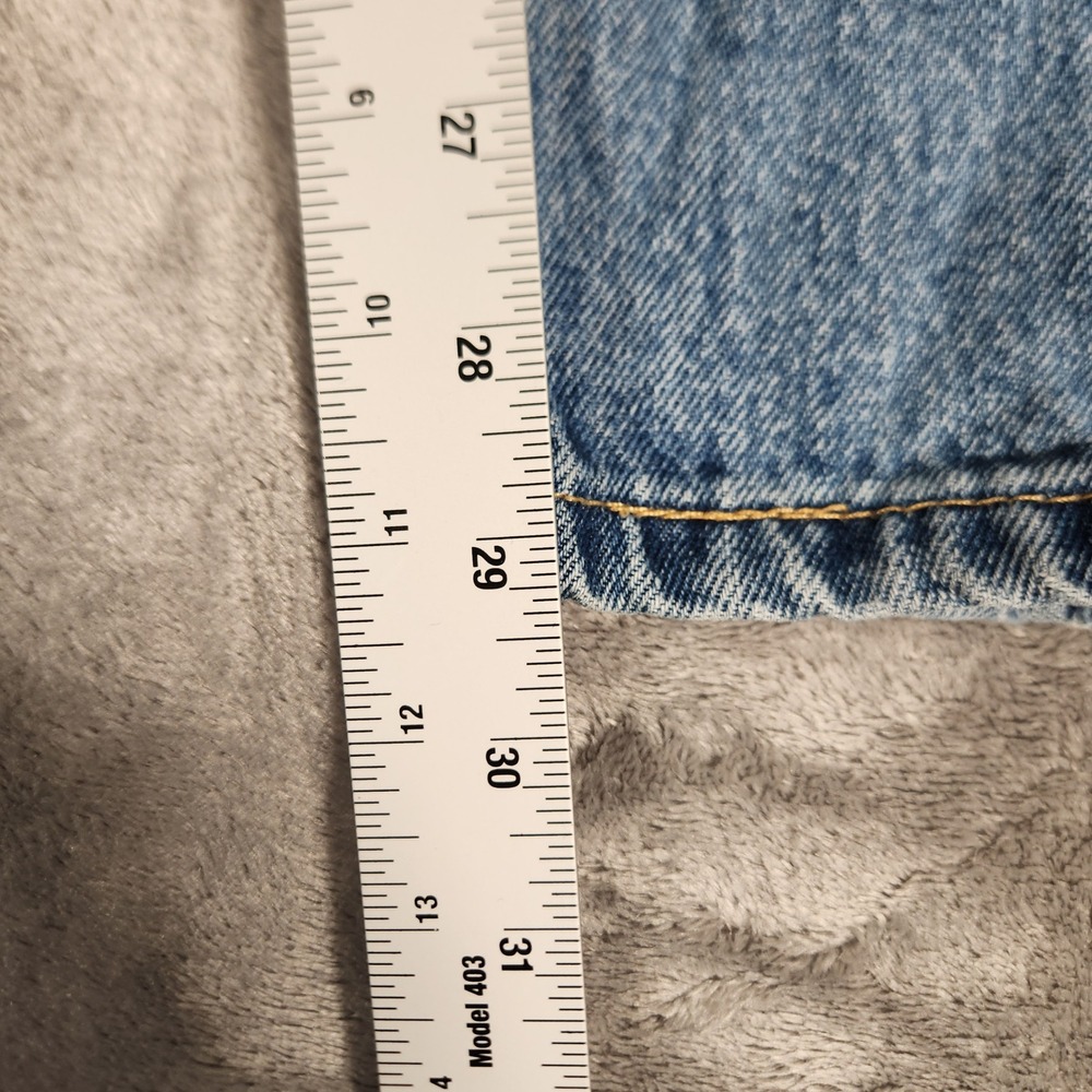 Levi's 505 Jeans Mens‎ 34X30 Blue Light Wash Button Fly Straight Leg STAIN - Picture 5 of 13